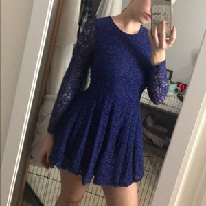 Lacy blue short dress